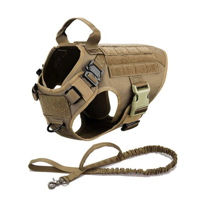 Metal Buckle Tactical Dog Harness MOLLE Pet Train Vest German Shepherd Leash Hound Golden Retriever Labrador Saint Bernard Husky