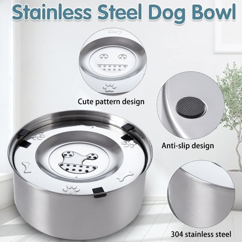 3L Stainless Steel Pet Water Bowl - Furrykittypuppy