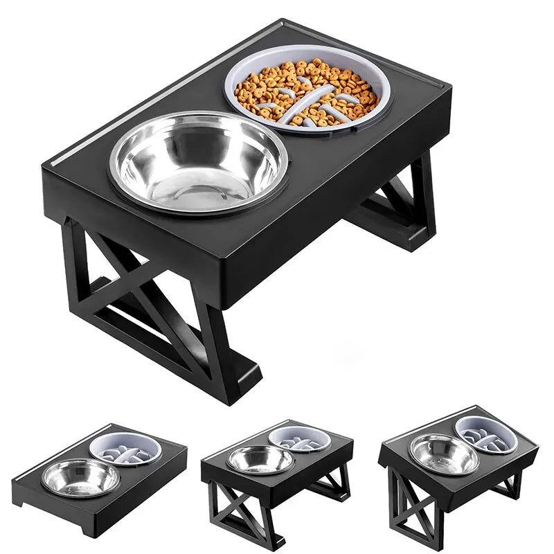 Dog Adjustable Height Feeding Table Tray - Furrykittypuppy