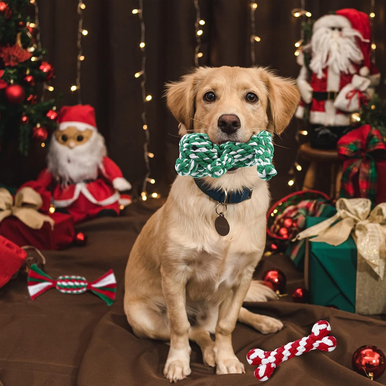 6 Stück Weihnachten Hund Kauen Spielzeug Hund Seil Spielzeug Zuckerstange Haustier Kauen Spielzeug Kauen Ausbildung Spielzeug Sortiert Für Kleine Mittlere Große Hund