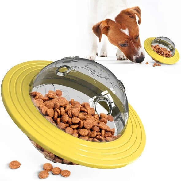 Flying Saucer Dog Slow Food Feeder Toy - Furrykittypuppy