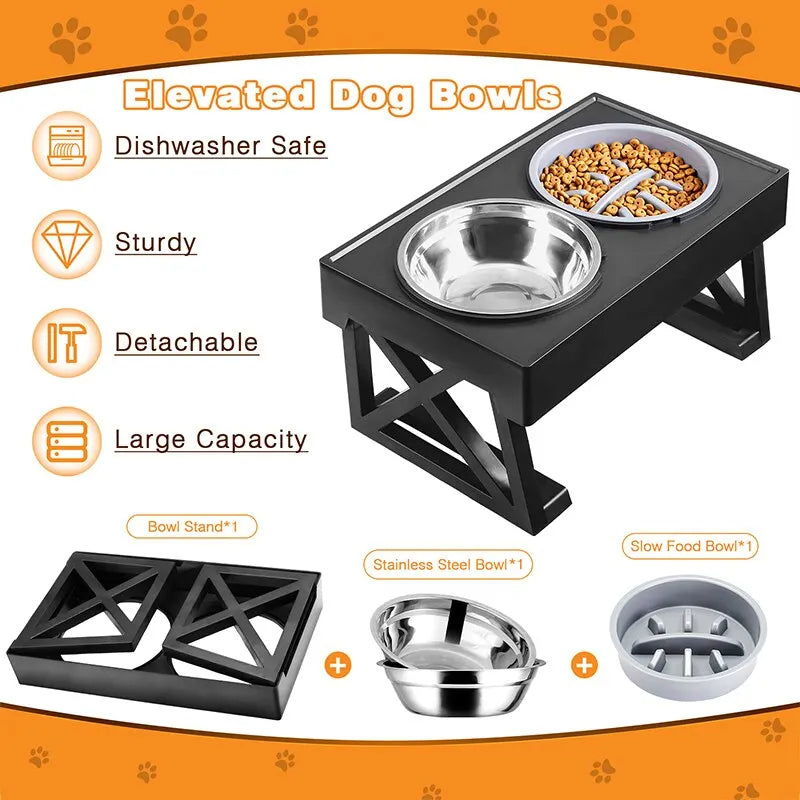 Dog Adjustable Height Feeding Table Tray - Furrykittypuppy