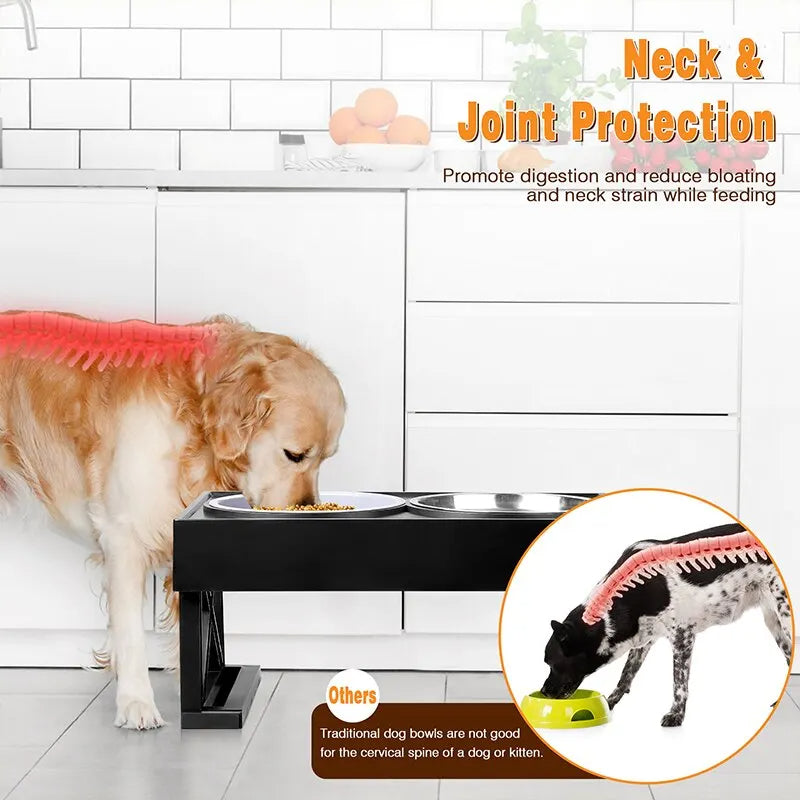 Dog Adjustable Height Feeding Table Tray - Furrykittypuppy