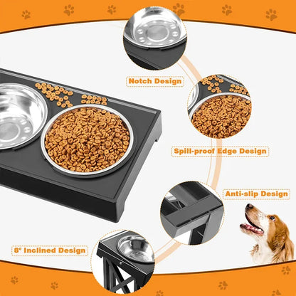 Dog Adjustable Height Feeding Table Tray - Furrykittypuppy