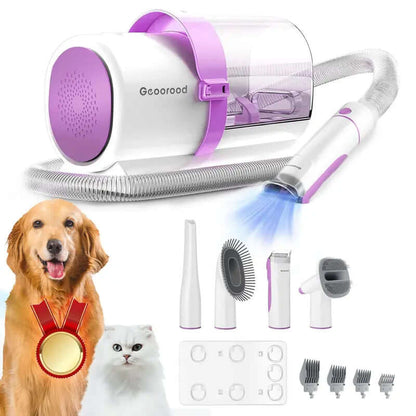 Geoorood Dog Grooming Vacuum, 2.5L Dog Vacuum Brush for Shedding Grooming, 4-In-1 Pet Grooming Vacuum, Dog Hair Vacuum Groomer, 2.5L Large Pog Grooming Kit , Pet Products, 