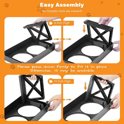 Dog Adjustable Height Feeding Table Tray - Furrykittypuppy