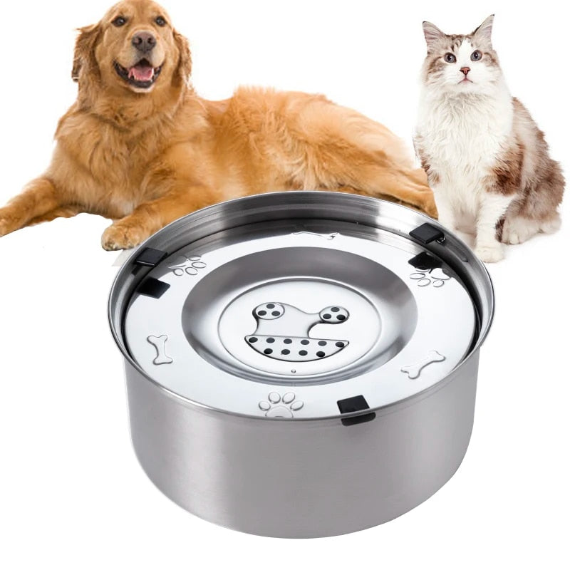 3L Stainless Steel Pet Water Bowl - Furrykittypuppy