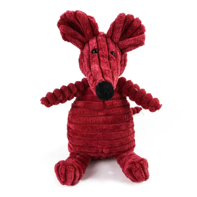 Corduroy Plush Animal Dog Toys – Durable, Squeaky Fun for All Sizes!