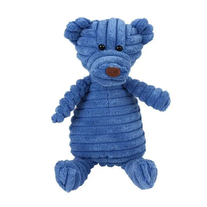 Corduroy Plush Animal Dog Toys – Durable, Squeaky Fun for All Sizes!