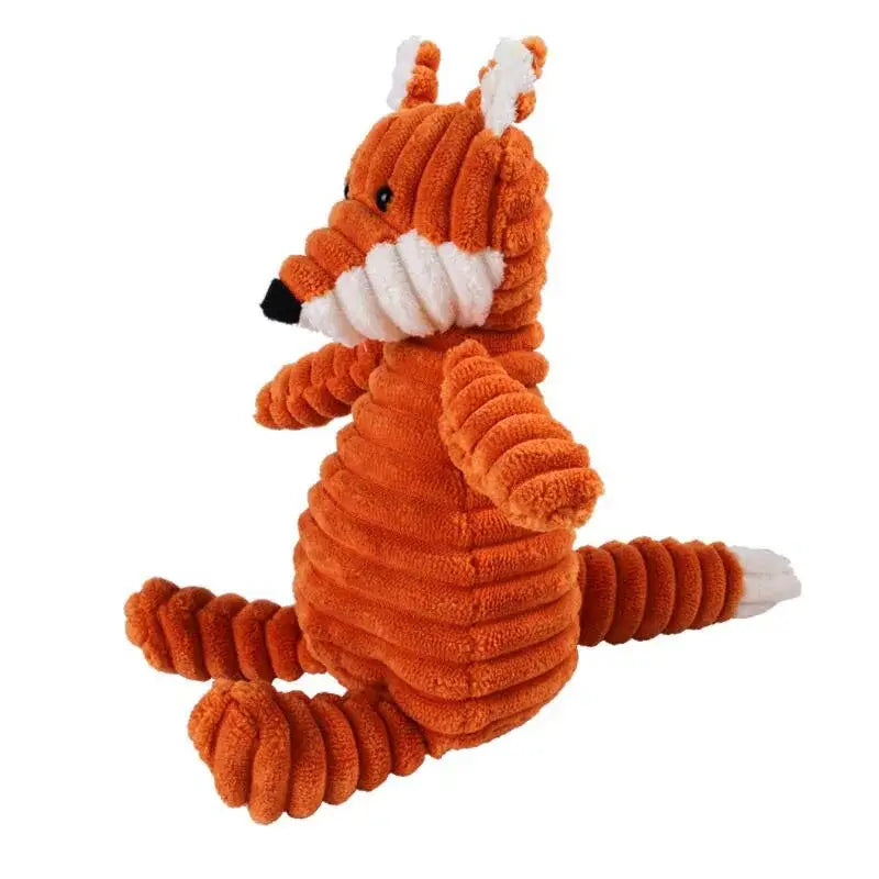 Corduroy Plush Animal Dog Toys – Durable, Squeaky Fun for All Sizes!