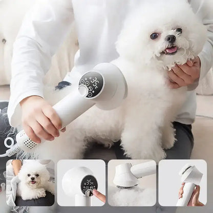 QuietCare Pet Hair Dryer with Built-In Slicker Brush