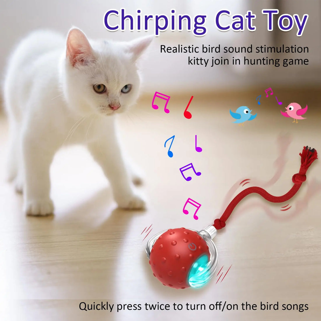 Chirpy Rolling Cat Toy - Furrykittypuppy