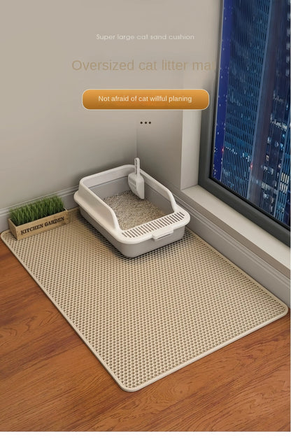 Waterproof Double-Layer Cat Litter Mat – 90x60cm Nonslip &amp; Washable