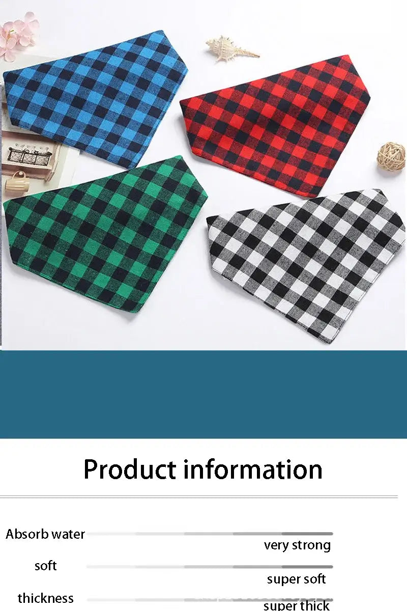 Timeless Charm: Classic Red &amp; Black Plaid Pet Bandana