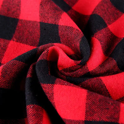 Timeless Charm: Classic Red &amp; Black Plaid Pet Bandana