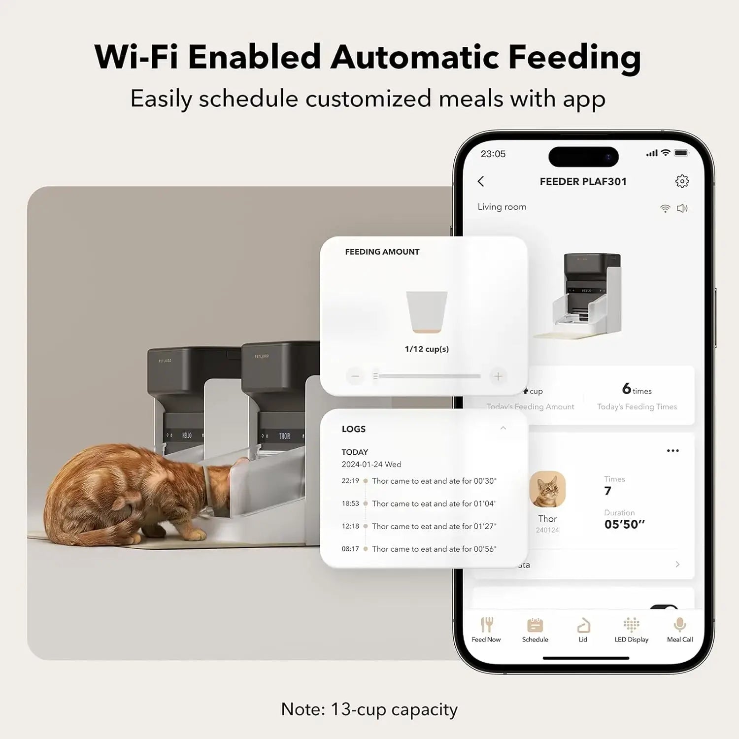 Smart Cat Feeder with 5G Wi-Fi: Effortless Mealtime Management for Your Pet