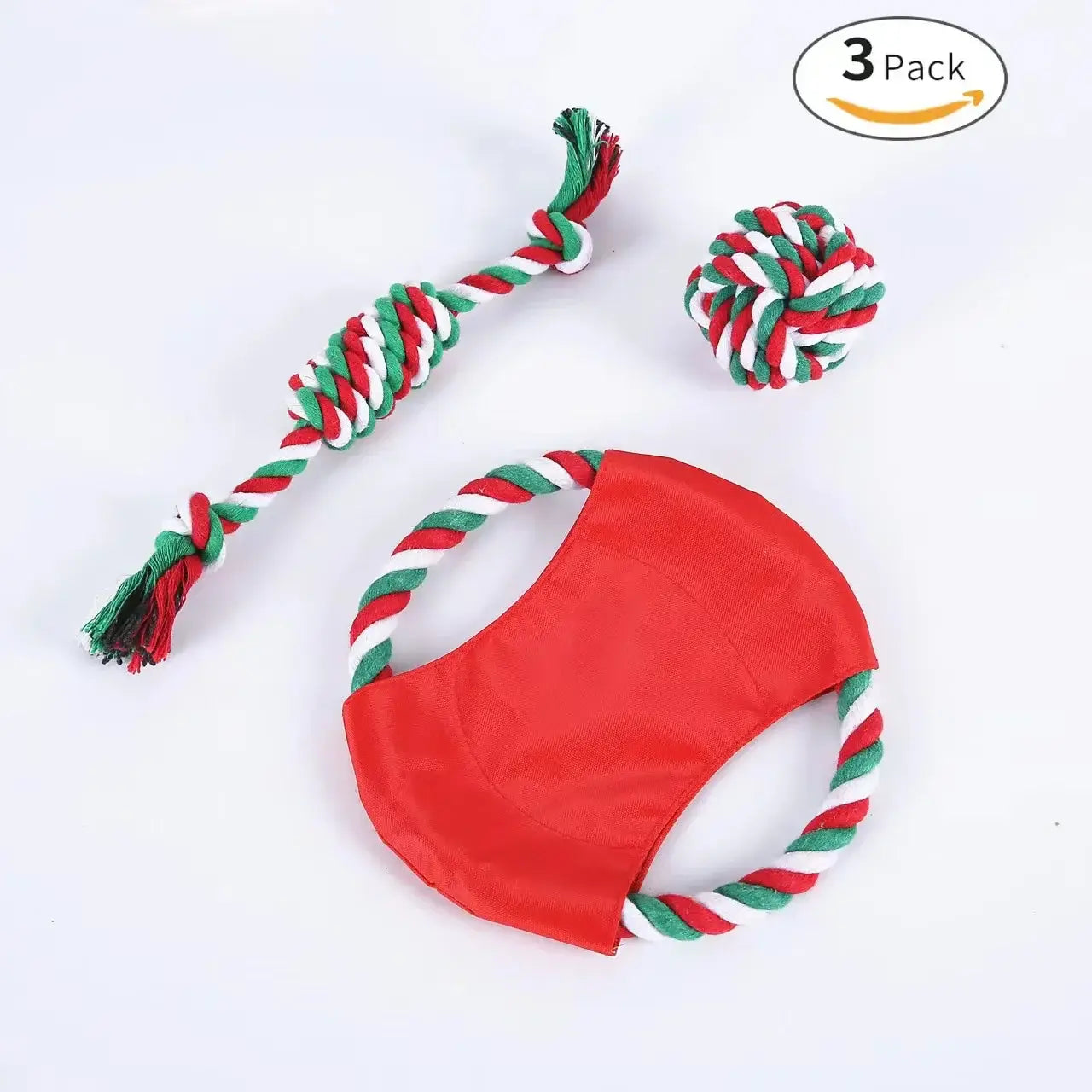 Holiday Fun for Furry Friends: Christmas Rope Toy Set