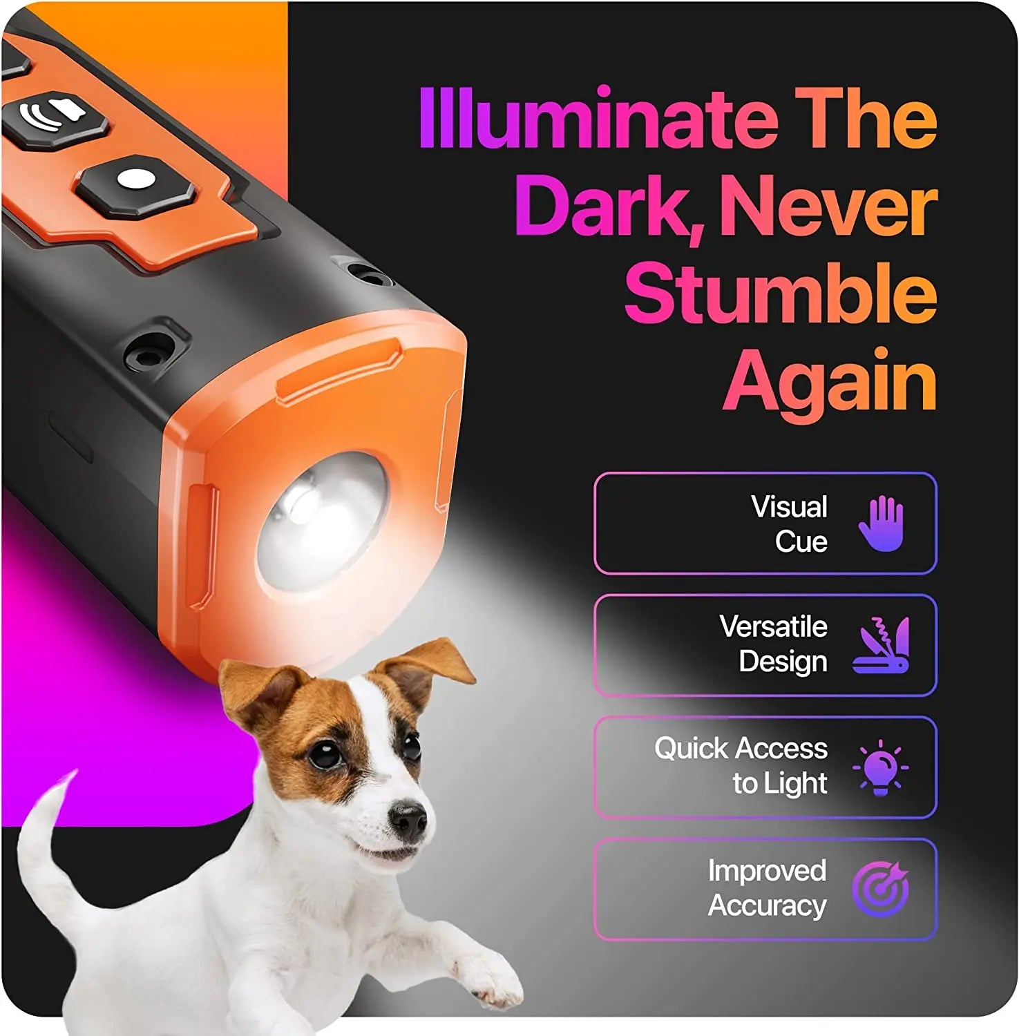 Dog Repeller Ultrasonic Rechargeable Device With LED Flashlight - Furrykittypuppy