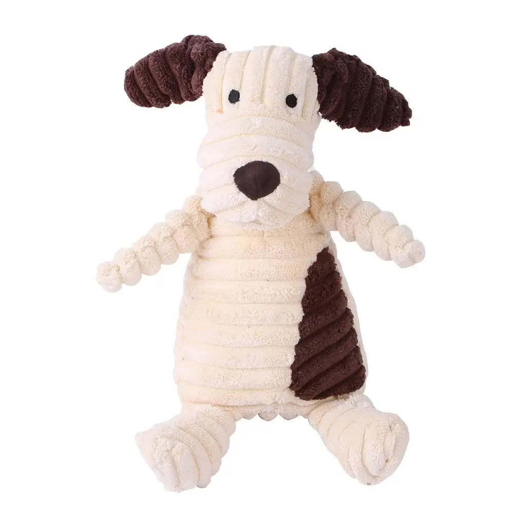 Corduroy Plush Animal Dog Toys – Durable, Squeaky Fun for All Sizes!