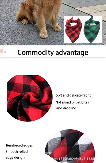 Timeless Charm: Classic Red &amp; Black Plaid Pet Bandana