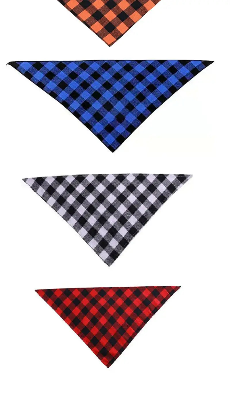 Timeless Charm: Classic Red &amp; Black Plaid Pet Bandana