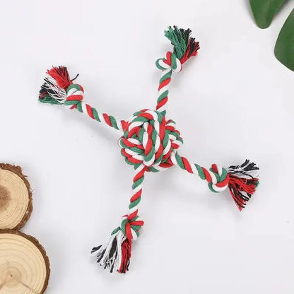 Holiday Fun for Furry Friends: Christmas Rope Toy Set