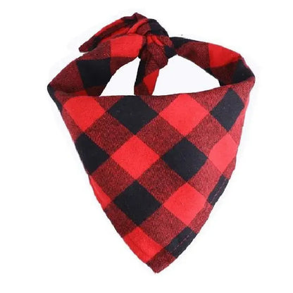 Timeless Charm: Classic Red &amp; Black Plaid Pet Bandana