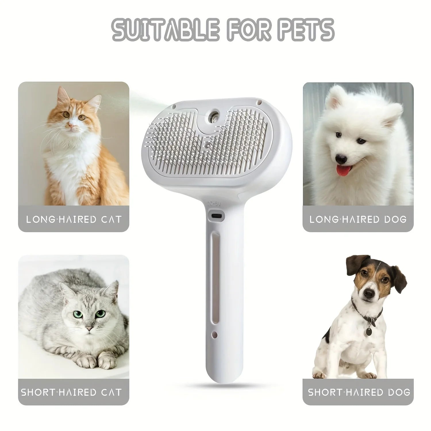 PawfectMist™ Grooming Comb with Built-in Humidifier