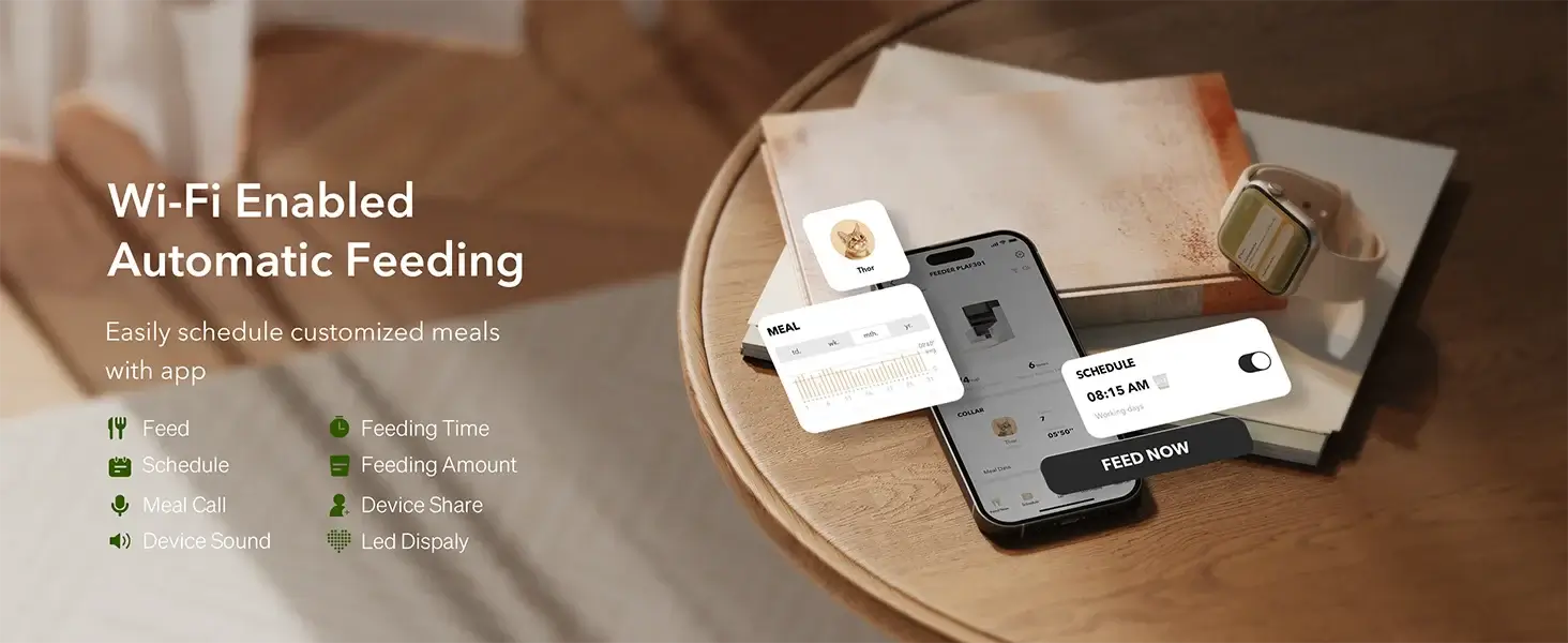 Smart Cat Feeder with 5G Wi-Fi: Effortless Mealtime Management for Your Pet