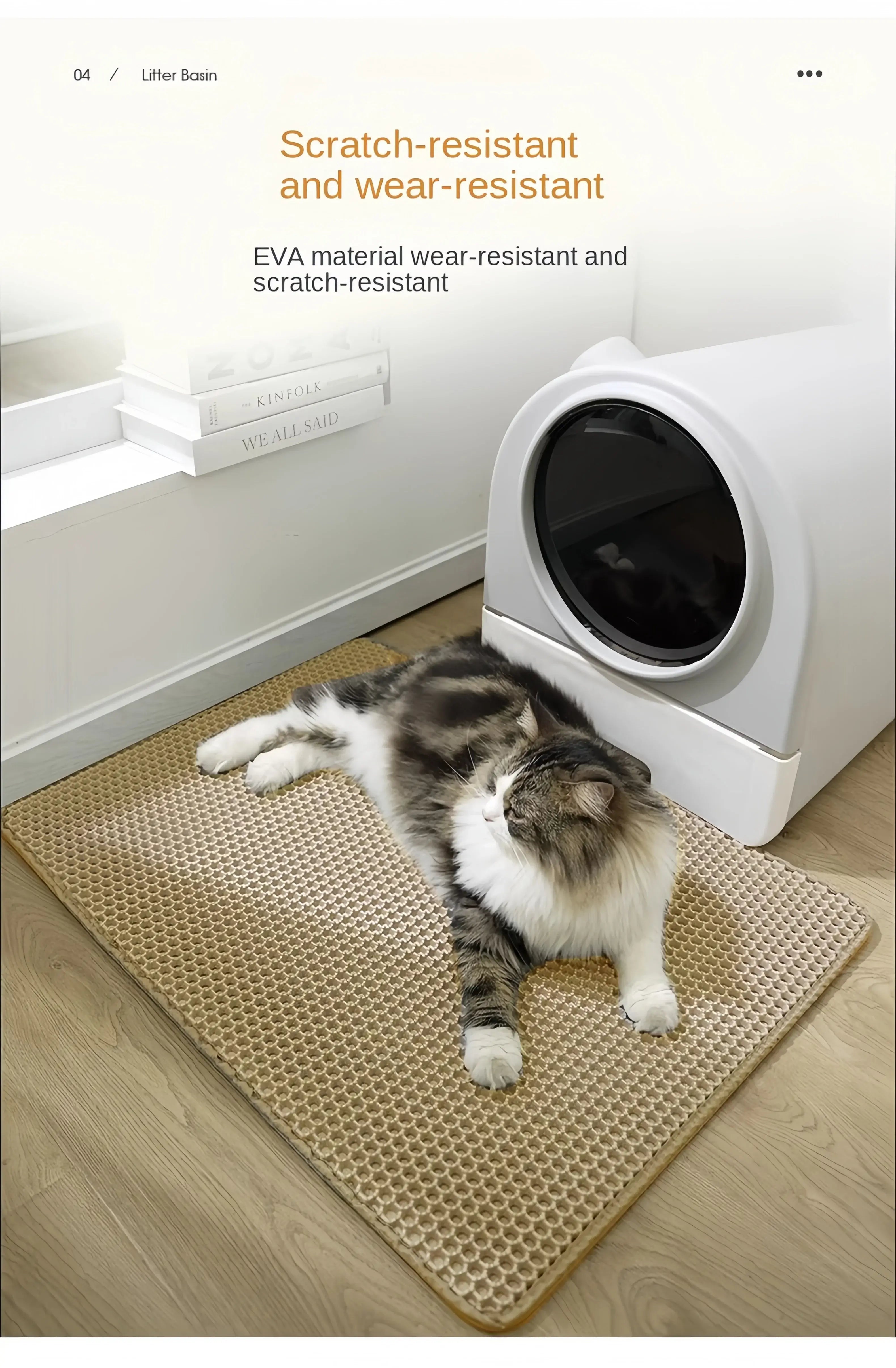 Waterproof Double-Layer Cat Litter Mat – 90x60cm Nonslip &amp; Washable