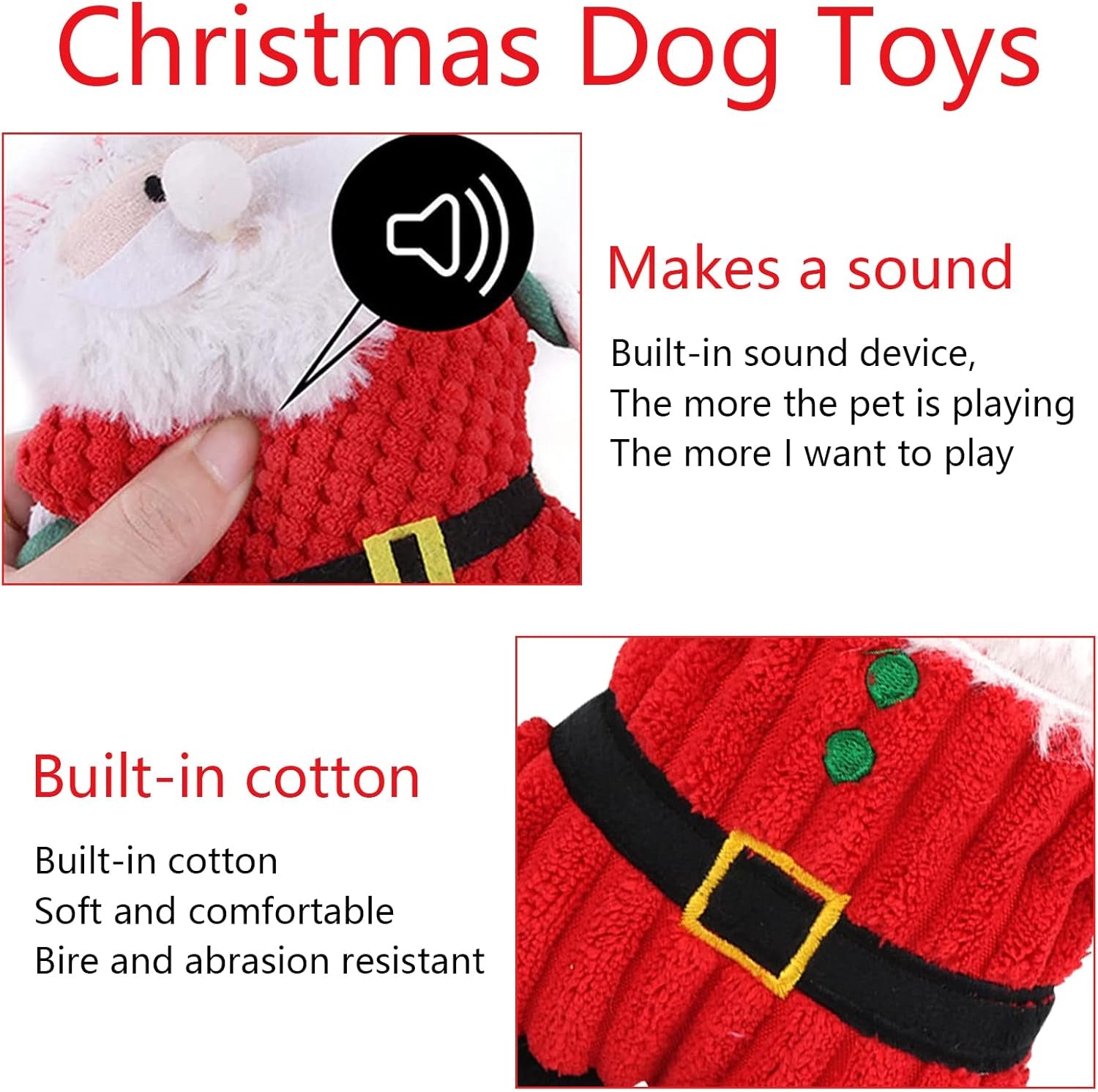 Hund Weihnachten Spielzeug,2Pcs Weihnachten Hundespielzeug Quietschend,Interaktive Hundespielzeug Kleine Hunde Unzerstörbar Weihnachten Intelligenz Weihnachten Geschenke,Für Hund Geschenk Weihnachten