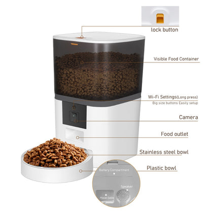 Automatic Pet Feeder With Camera - Furrykittypuppy