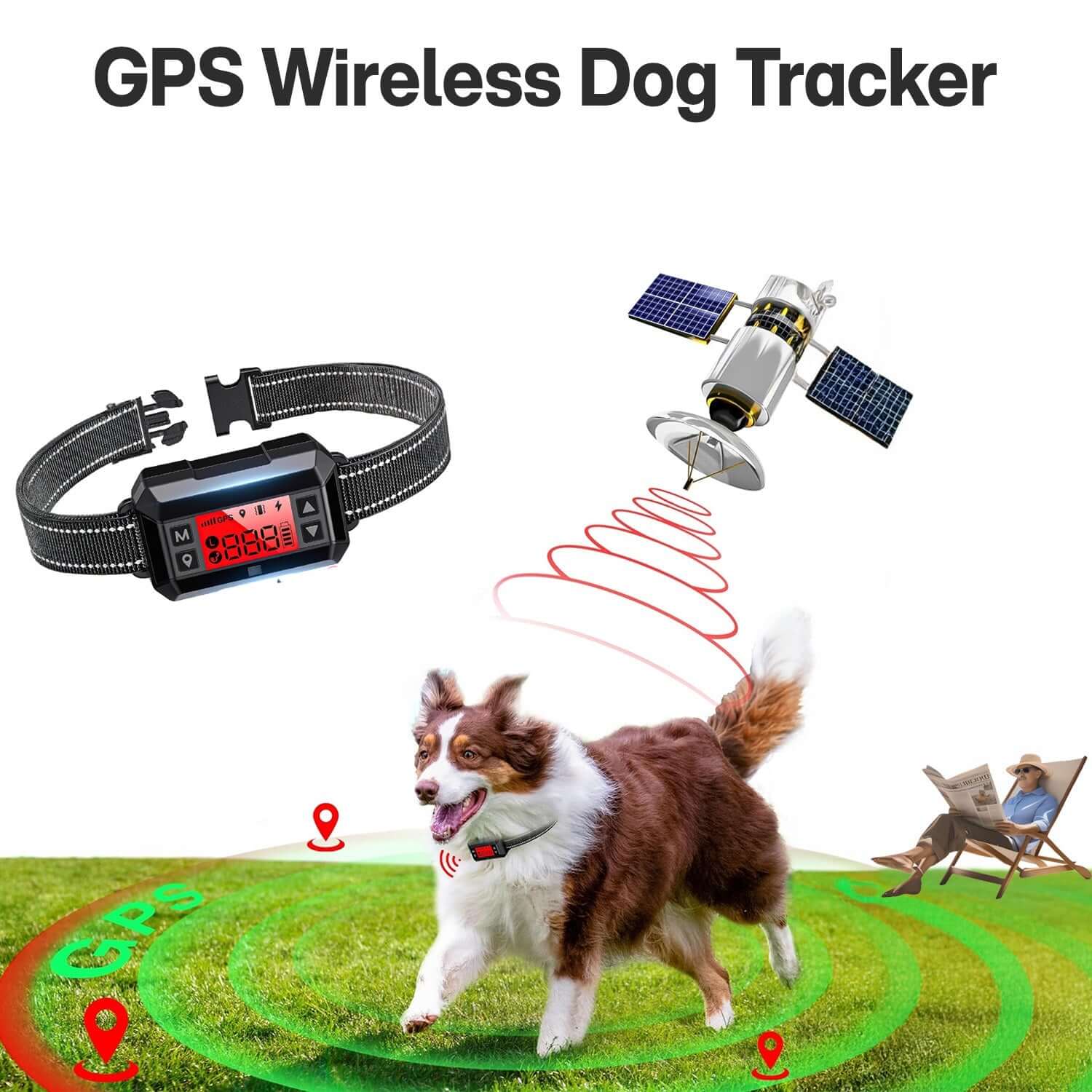 GPS Wireless Dog Fence System: Containment System for Medium &amp; Large Dogs, 1000-Yard Coverage, Easy Setup