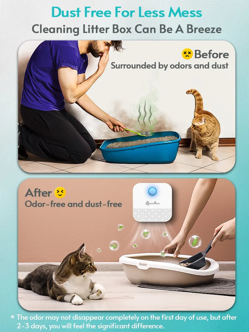 Downypaws 4000Mah Smart Cat Odor Purifier for Cats Litter Box Deodorizer Dog Toilet Rechargeable Air Cleaner Pets Deodorization