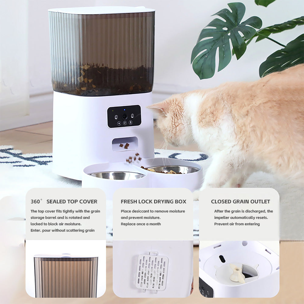 5L Automatic Pet Feeder With Camera - Furrykittypuppy