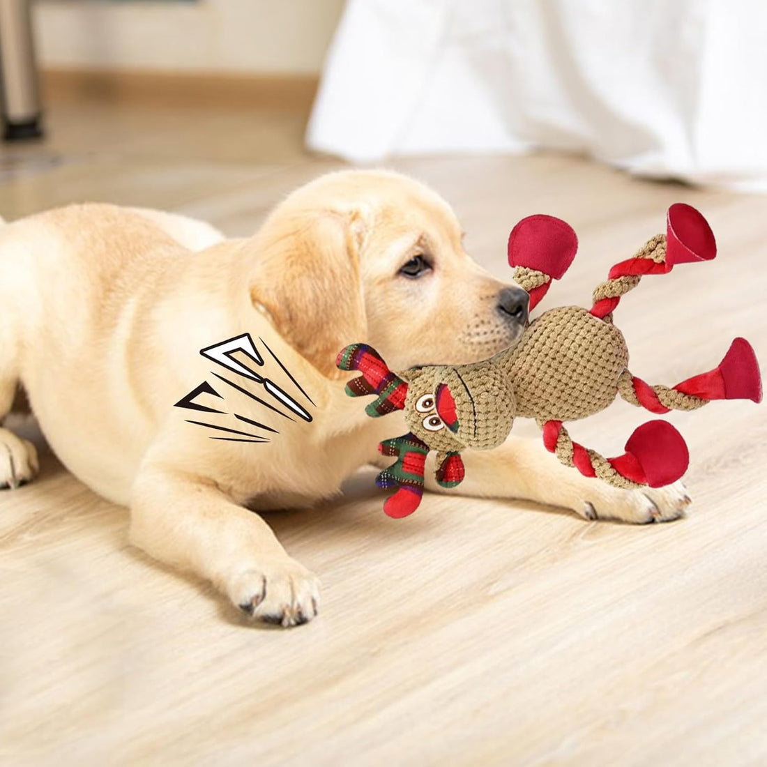 Weihnachtskauen Spielzeug Für Hunde – Weihnachten Plüsch-Hundespielzeug Zum Kauen – Süßer Hund Interaktives Spielzeug Für Haustiere, Bequemes Training Und Entspannendes Spielzeug Für Indoor-, Zuhause,