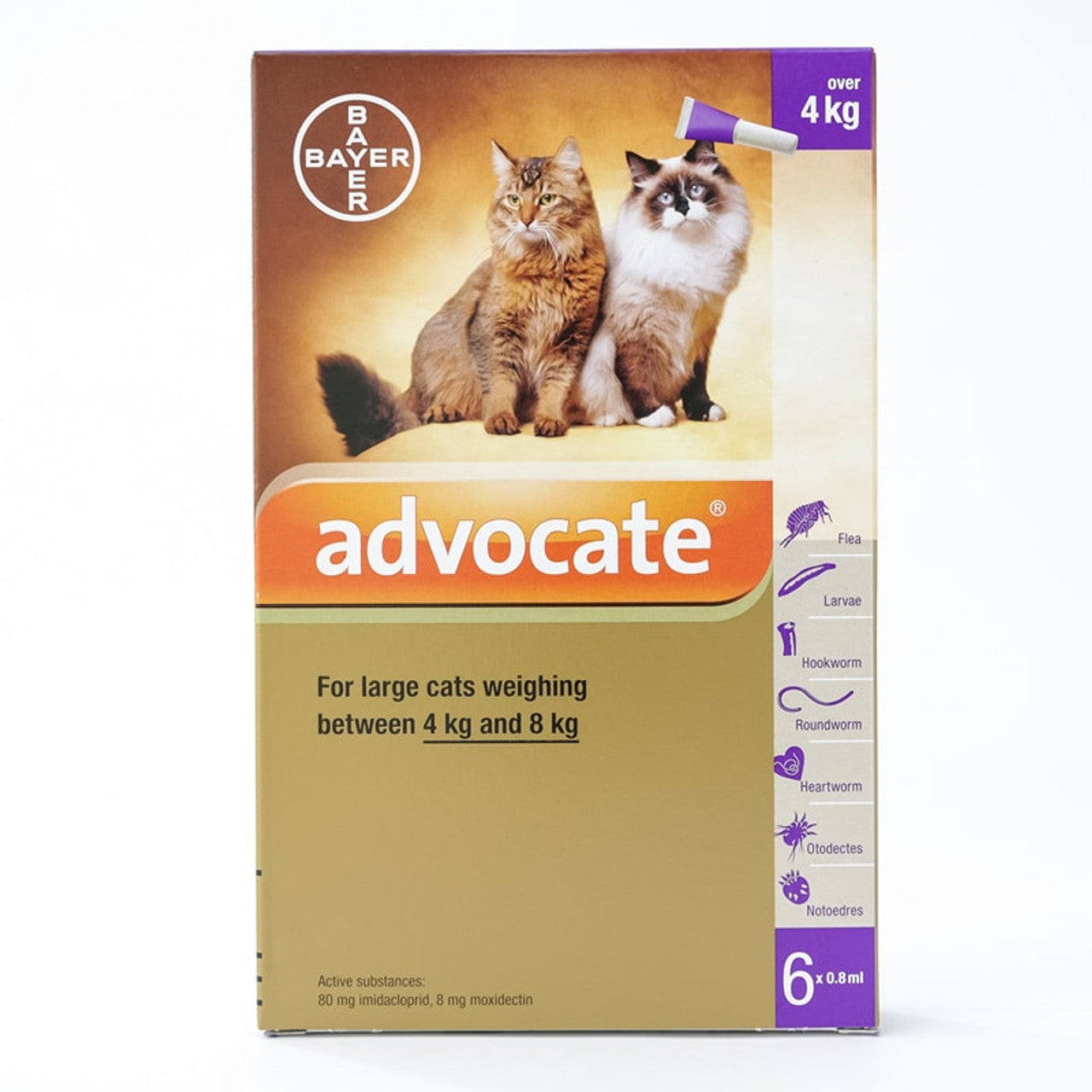 Advocate Large Cat 4-8Kg (9-18Lbs), 3 Pack - Furrykittypuppy