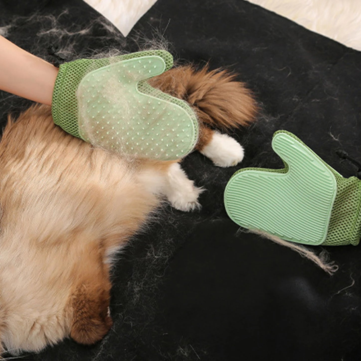 2 in 1 Pet Glove Hair Remover - Furrykittypuppy